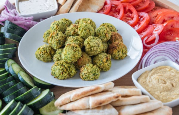 plate of Air Fryer Falafel