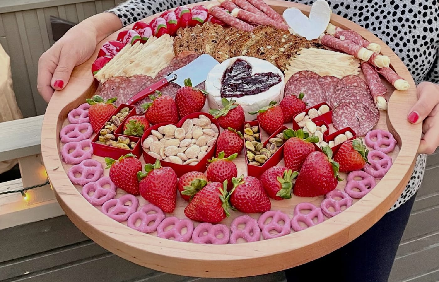 Natural Mod Heart Charcuterie Board