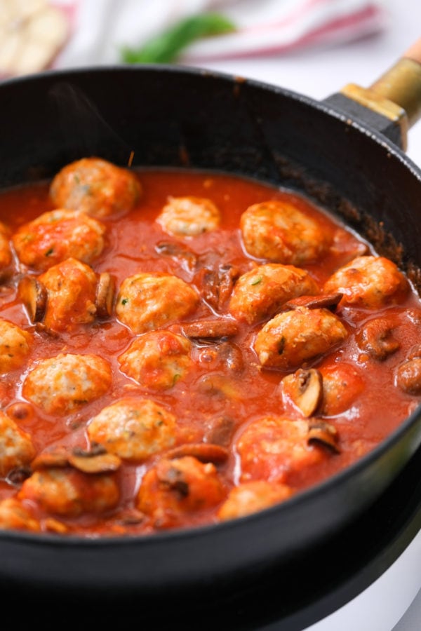 meatball dip in skillet