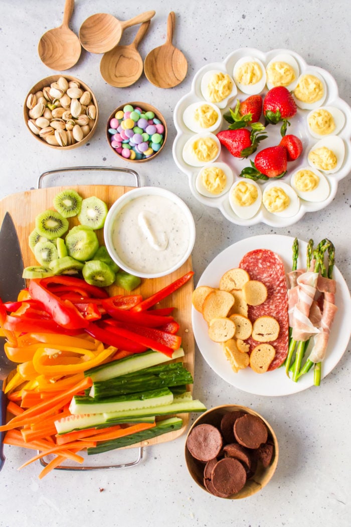 ingredients to make Easter Charcuterie Board