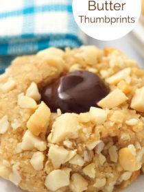 close up Peanut Butter Thumbprint cookie