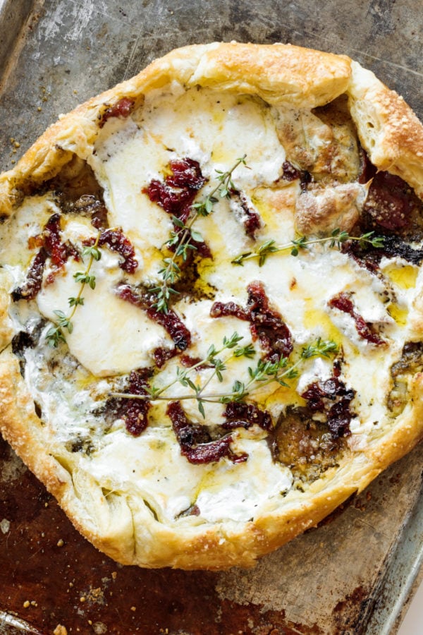 a baked Charcuterie Puff Pastry Tart