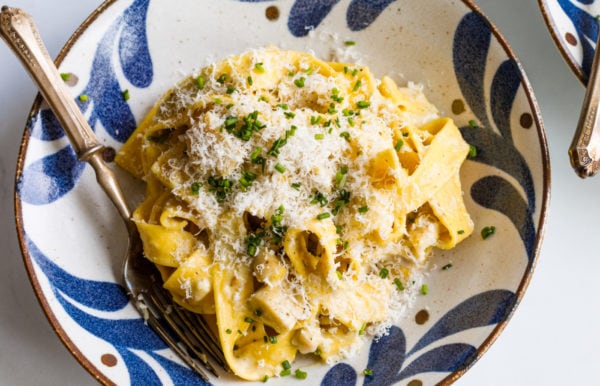 serving of Creamy Lemon Chicken Pasta