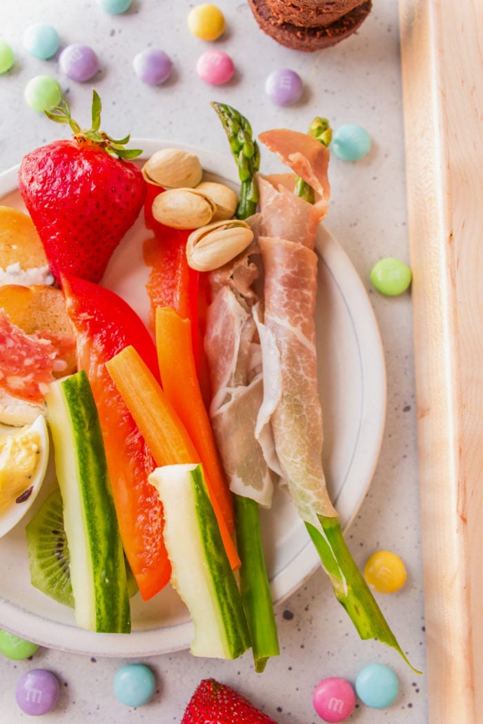 bites of Easter snacks board