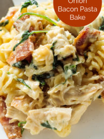 Caramelized Onion with Bacon Pasta