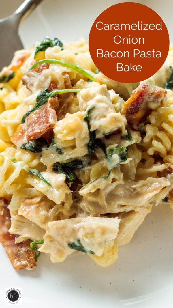 Caramelized Onion with Bacon Pasta