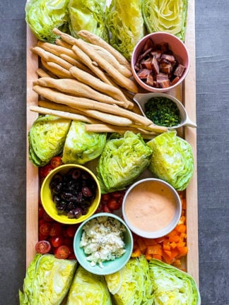 Easter Wedge Salad Board with bread sticks