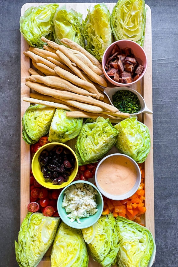 Easter Wedge Salad Board with bread sticks