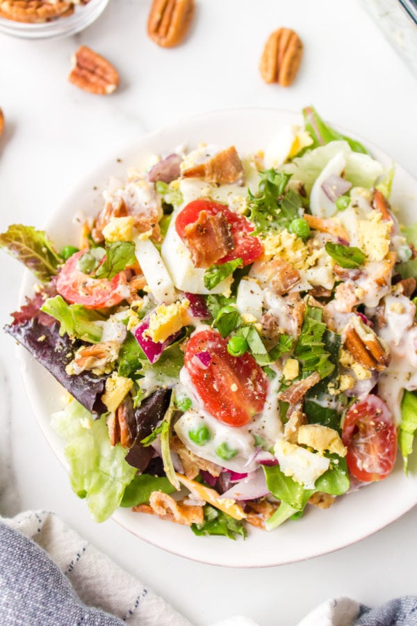 tossed layered cake pan salad