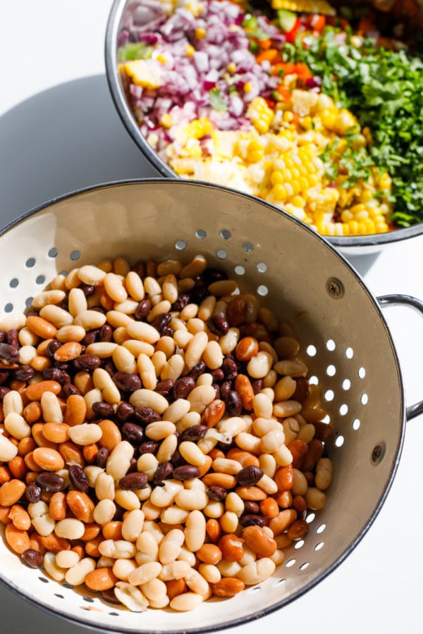 beans mixed for Texas Caviar Bean Dip