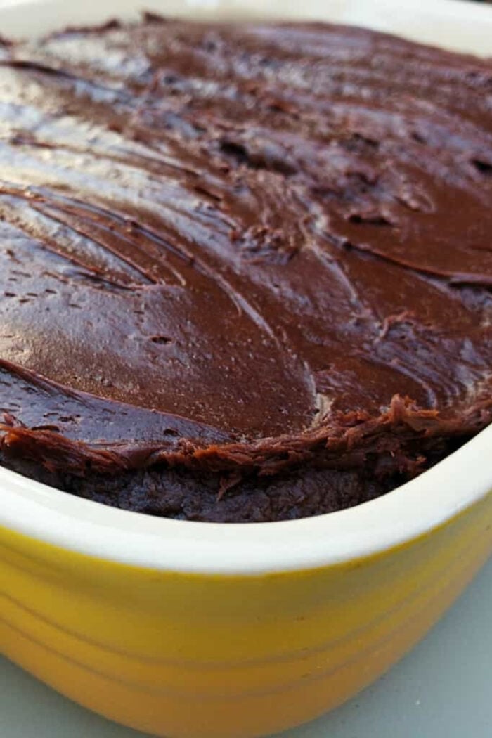 icing on Easy 4-Ingredient Chocolate Cherry Cake