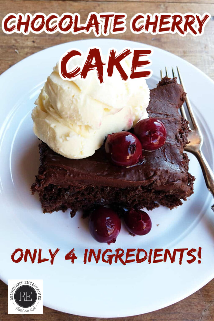Easy 4-Ingredient Chocolate Cherry Cake