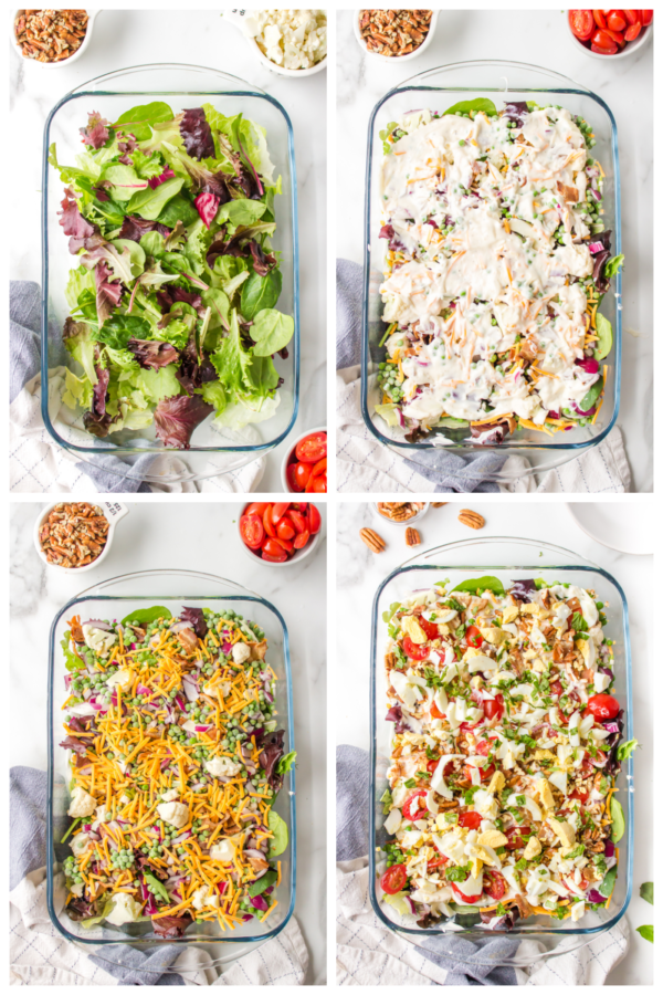 how to layer a cake pan salad
