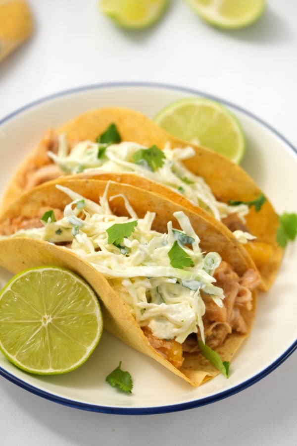 tacos with cilantro slaw