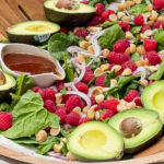 Spinach Raspberry Salad with avocado