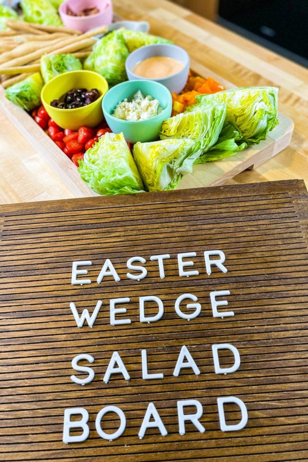 sign that says Easter Wedge Salad Board