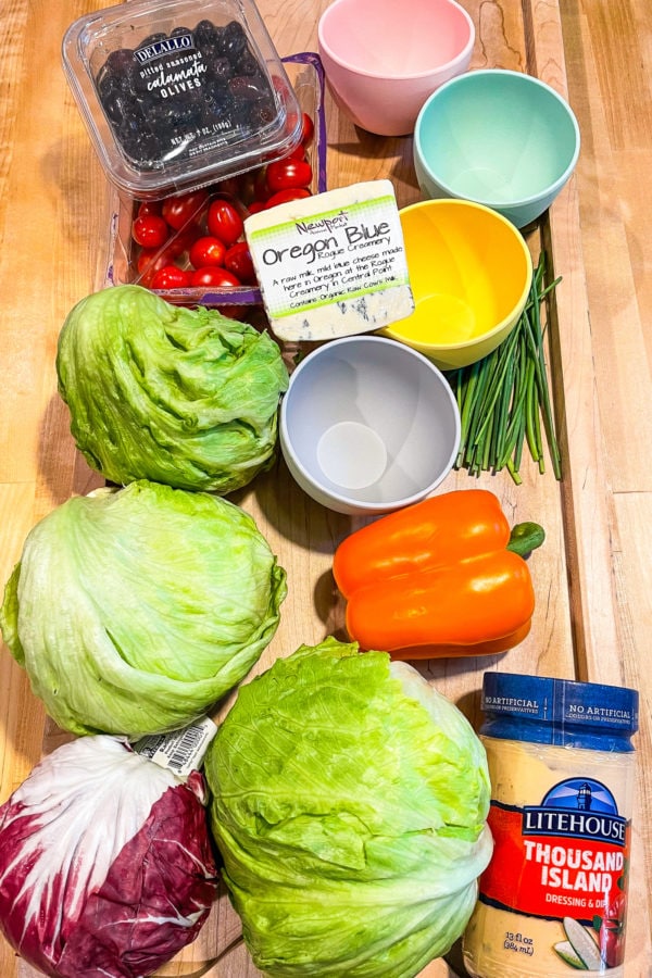 ingredients for Easter Wedge Salad Board