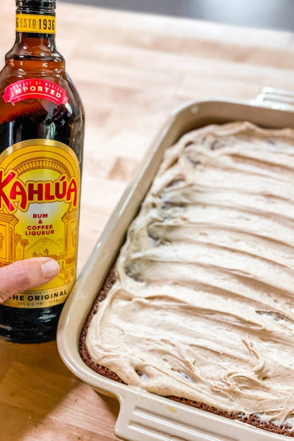 bottle of Kahlua and Kahlua Cake Recipe