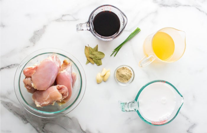 ingredients to make coconut chicken