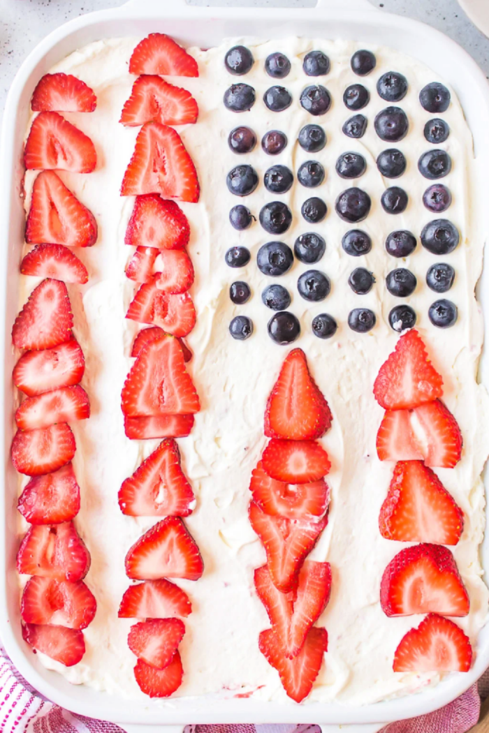 4th july poke cake with fruit