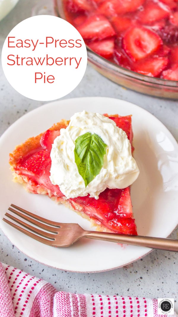 a slice of Easy Press Strawberry Pie