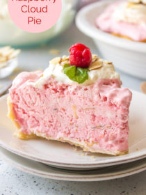 Oregon Raspberry Cloud Pie with basil