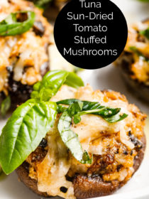 a Tuna Sun-Dried Tomato Stuffed Mushroom