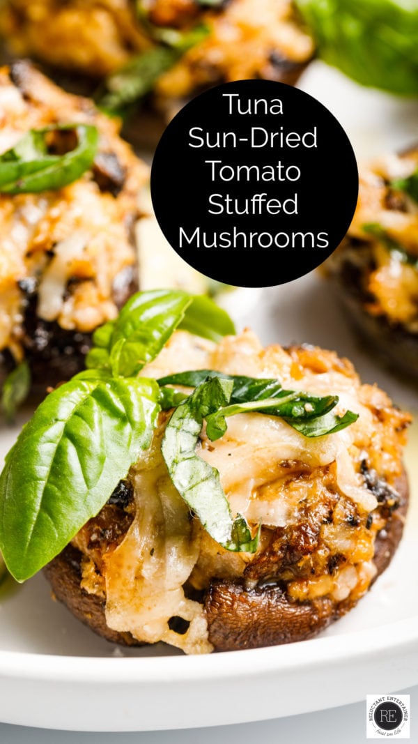 a Tuna Sun-Dried Tomato Stuffed Mushroom