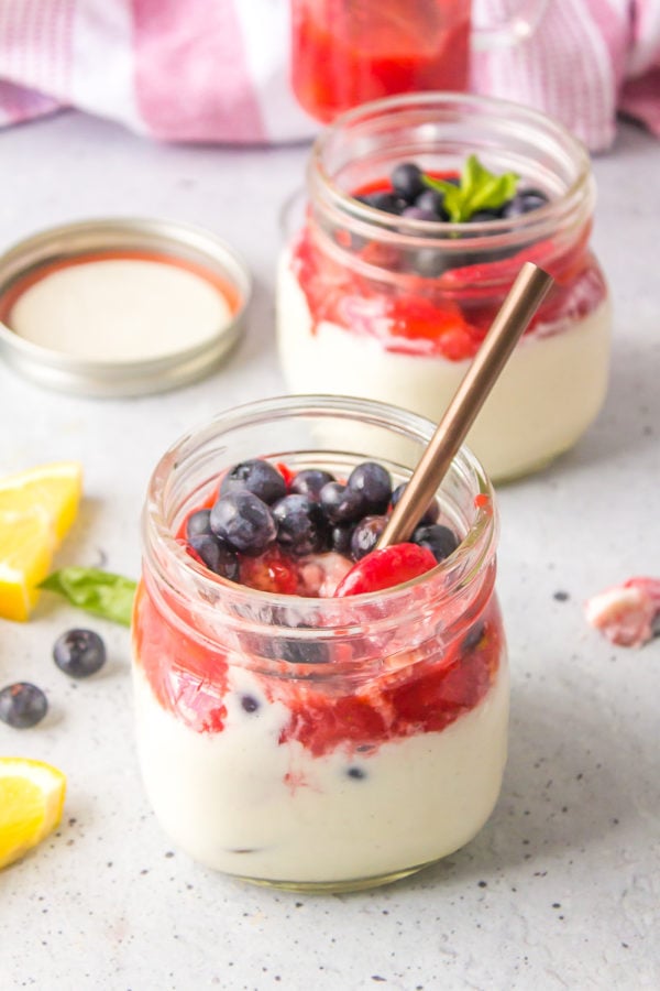 2 jars of Strawberry Blueberry Panna Cotta