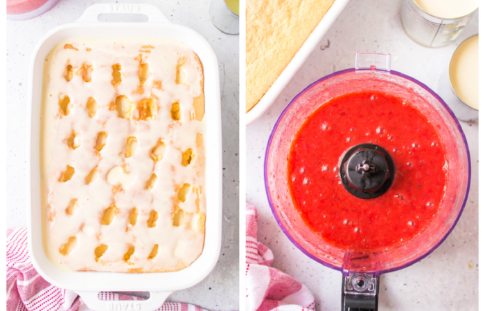 poking holes in a poke cake
