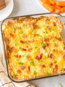 8x8 pan of Cake Pan Jalapeno Popper Dip