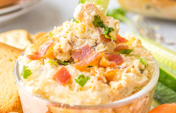 Cake Pan Jalapeno Popper Dip with bacon