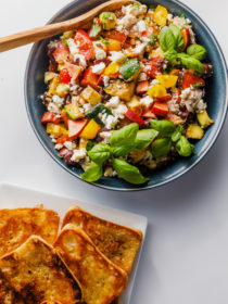 Greek Zucchini Salad Toasts