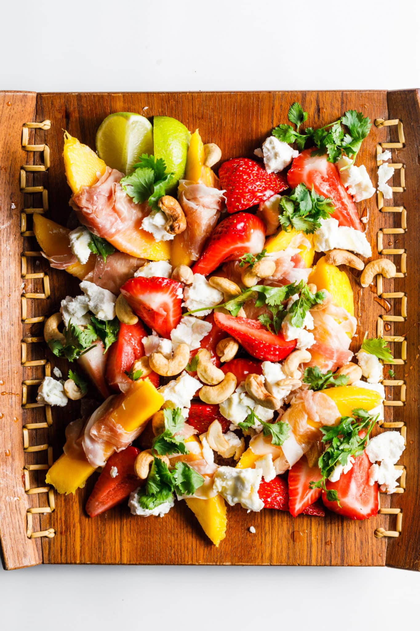 Prosciutto Wrapped Mango Salad - Reluctant Entertainer