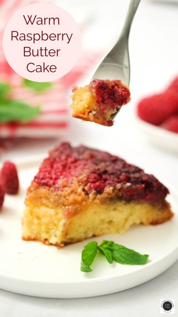 bite of Warm Raspberry Butter Cake