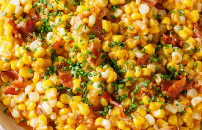 bacon and corn salad with chives