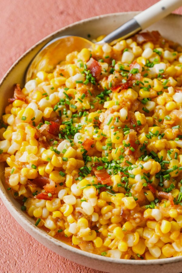 Bacon Corn Salad with chives