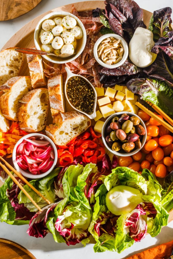 Italian Salad Board with bread