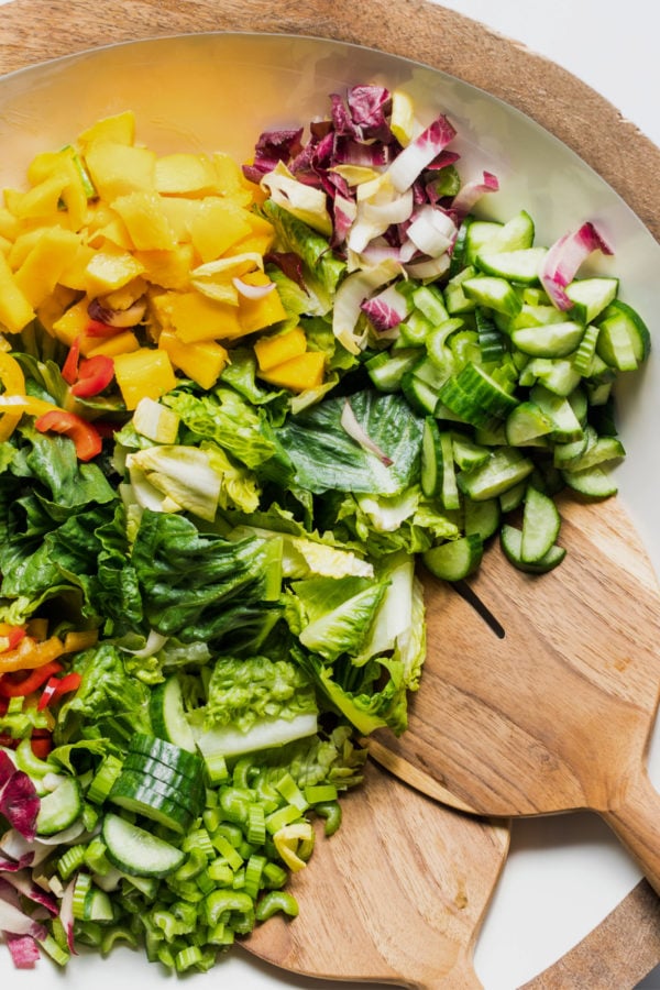 scooping a Crunchy Romaine Salad