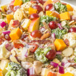 Loaded Broccoli Salad with grapes