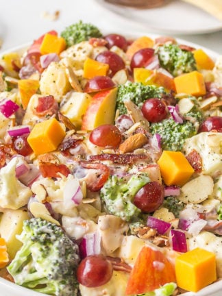 Loaded Broccoli Salad with grapes