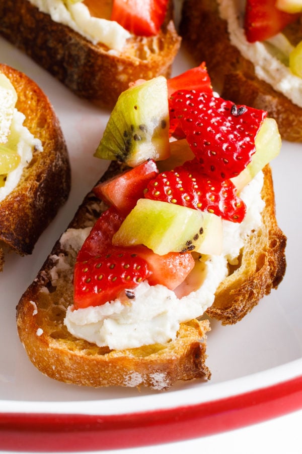 a Strawberry Kiwi Crostini Bite