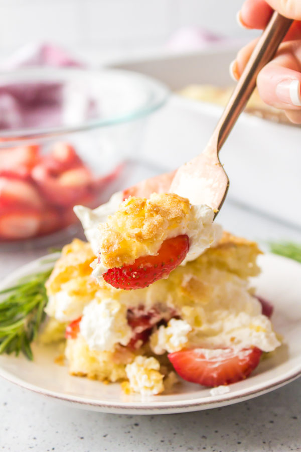 bite of Cake Pan Rosemary Strawberry Shortcake