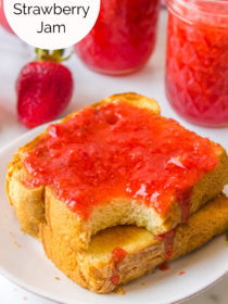 strawberry jam on toast