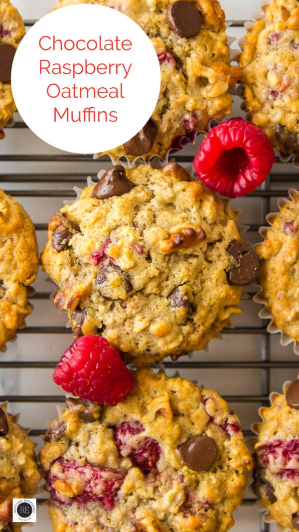 Chocolate Raspberry Oatmeal Muffins