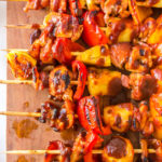 chicken kebabs on skewer