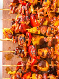 chicken kebabs on skewer