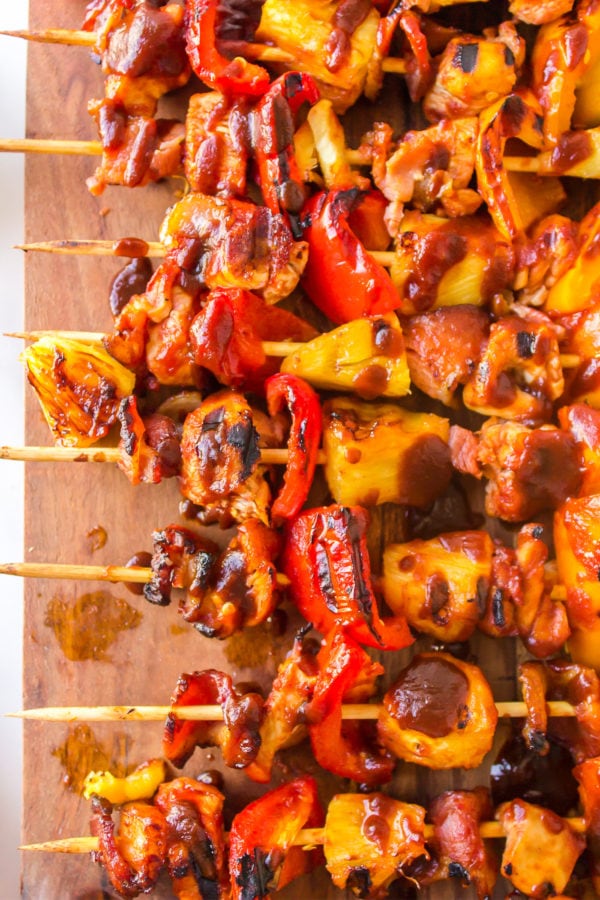 chicken kebabs on skewer