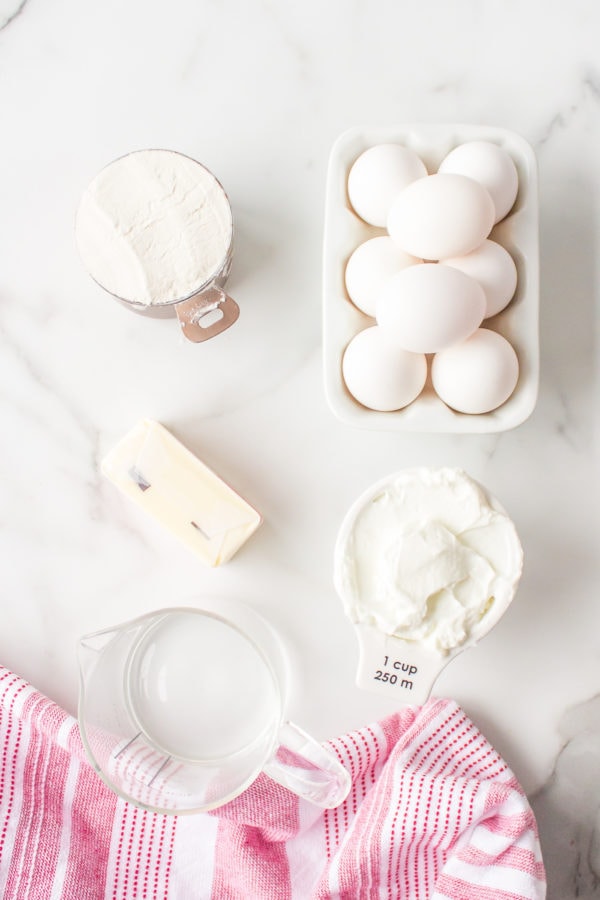 ingredients for Greek Yogurt Dutch Babies