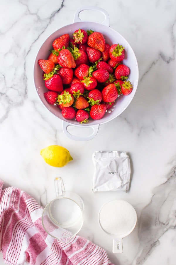 ingredients for Best Homemade Strawberry Jam